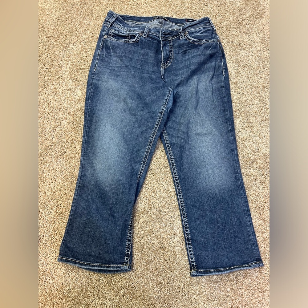 Silver Suki High Capri Size 14 Length 23
